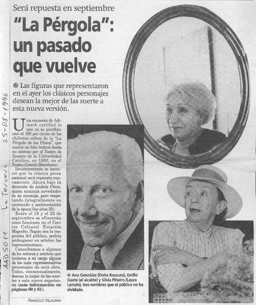 "La pérgola", un pasado que vuelve  [artículo] Francisco Villagrán.