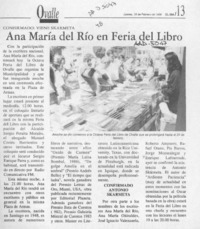 Ana María del Río en Feria del libro
