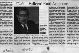 Falleció Raúl Ampuero  [artículo].