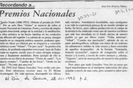 Premios Nacionales  [artículo] Ana Iris Alvarez Núñez.