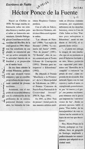 Héctor Ponce de la Fuente  [artículo] C. R. I.