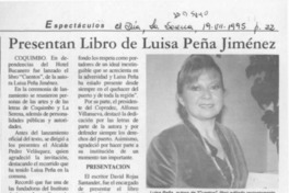 Presentan libro de Luisa Peña Jiménez