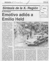 Emotivo adiós a Emilio Held  [artículo] Bladimiro Matamala.