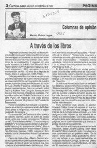 A través de los libros  [artículo] Marino Muñoz Lagos.