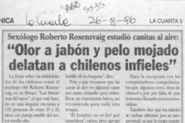 "Olor a jabón y pelo mojado delatan a chilenos infieles"