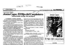Jesús Capo, "El hijo del carpintero"  [artículo] Mauricio Vergara Escobar.