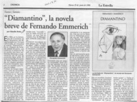 "Diamantino", la novela breve de Fernando Emmerich  [artículo] Claudio Solar.