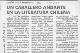 Un caballero andante en la literatura chilena  [artículo] P. A. D.