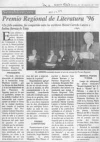 Premio Regional de Literatura '96  [artículo].
