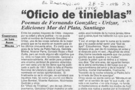 "Oficio de tinieblas"  [artículo] Luis Agoni Molina.