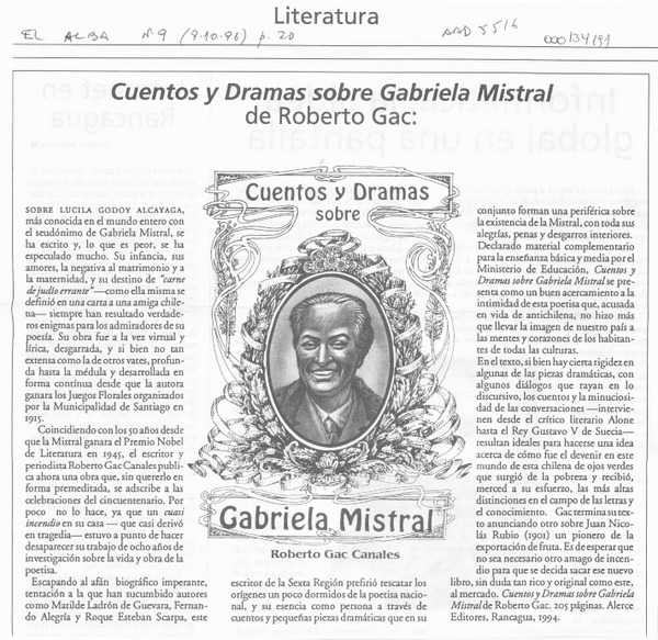 Cuentos y dramas sobre Gabriela Mistral