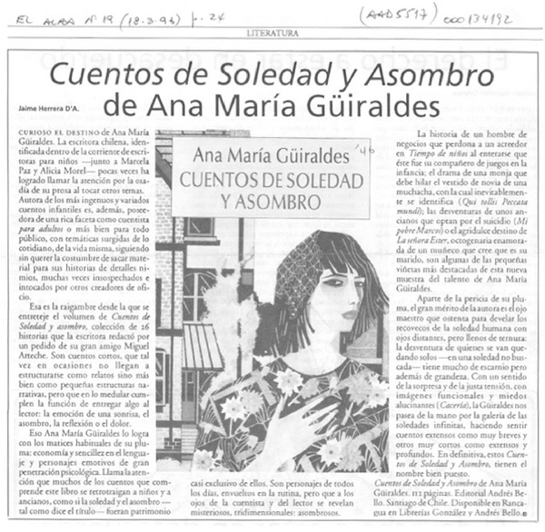 Cuentos de soledad y asombro de Ana María Güiraldes