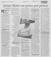 Jaime Hales no pelea por pelear
