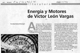 Energía y motores de Víctor León Vargas  [artículo] Jaime Herrera D'Arcangeli.