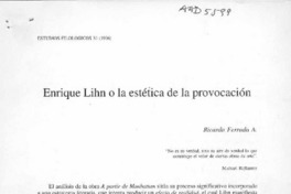 Enrique Lihn o la estética de la provocación  [artículo] Ricardo Ferrada A.