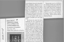 Presencia árabe en la literatura latinoamericana  [artículo] Eugenio García-Díaz.