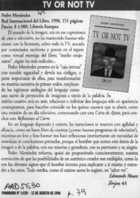 TV or not TV  [artículo] Edmundo Moure.