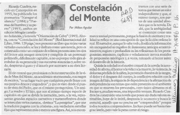 Constelación del Monte  [artículo] Milton Aguilar.