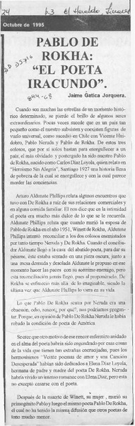 Pablo de Rokha, "El poeta iracundo"  [artículo] Jaime Gatica Jorquera.