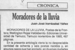 Moradores de la lluvia  [artículo] Juan José Irarrázabal Yáñez.