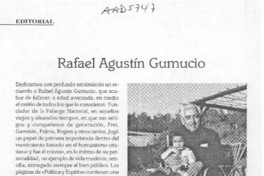 Rafael Agustín Gumucio  [artículo].