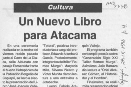 Un Nuevo libro para Atacama  [artículo].