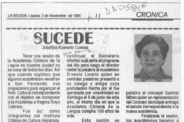 Sucede  [artículo] Josefina Acevedo Cuevas.