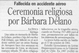 Ceremonia religiosa por Bárbara Délano  [artículo].