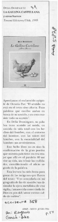 La gallina castellana y otros huevos  [artículo] Eugenio García-Díaz.