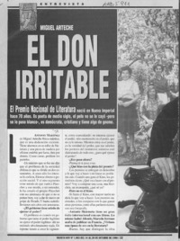 El don irritable  [artículo] Antonio Martínez.