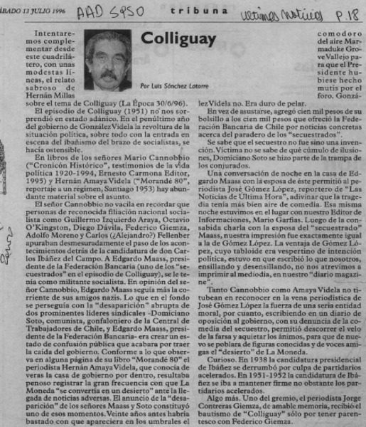 Colliguay  [artículo] Luis Sánchez Latorre.