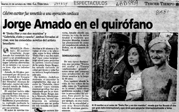 Jorge Amado en el quirófano  [artículo].