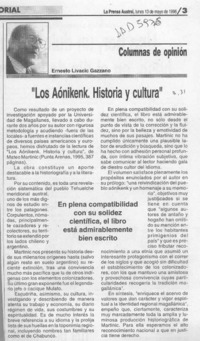 "Los Aónikenk, historia y cultura"  [artículo] Ernesto Livacic Gazzano.