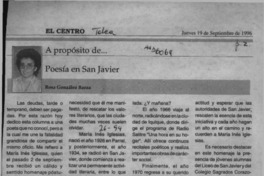 Poesía en San Javier  [artículo] Rosa González Baeza.