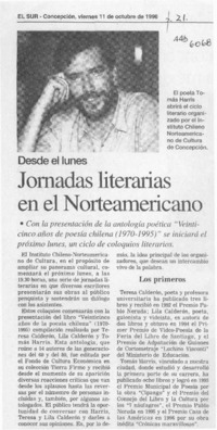 Jornadas literarias en el Norteamericano  [artículo].