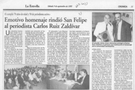 Emotivo homenaje rindió San Felipe al periodista Carlos Ruiz Zaldívar  [artículo].