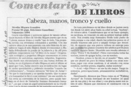 Cabeza, manos, tronco y cuello  [artículo] Carlos León Pezoa.