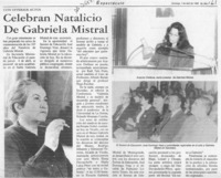 Celebran natalicio de Gabriela Mistral  [artículo].