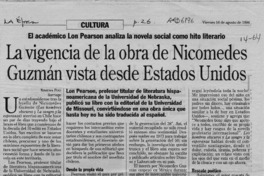 La vigencia de la obra de Nicomedes Guzmán vista desde Estados Unidos  [artículo] Ximena Poo.