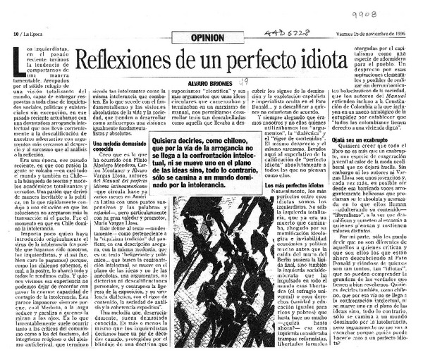 Reflexiones de un perfecto idiota  [artículo] Alvaro Briones.