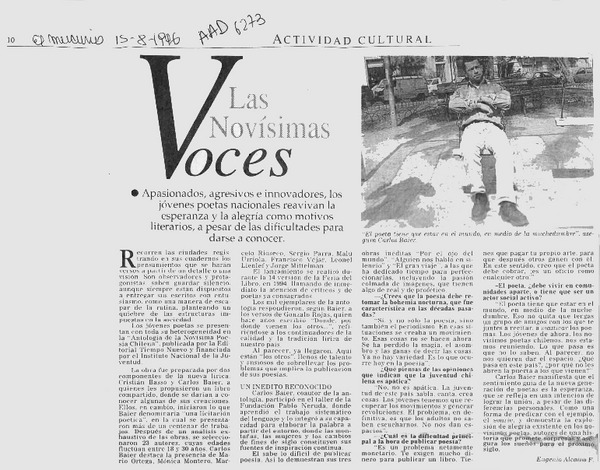 Las novísimas voces  [artículo] Eugenio Alcaíno F.