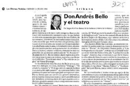 Don Andrés Bello y el teatro  [artículo] Sergio Martínez Baeza.