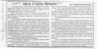 María Cristina Menares  [artículo] Rodolfo Nuñez Durán.