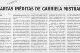 Cartas inéditas de Gabriela Mistral  [artículo] Wellington Rojas Valdebenito.