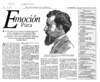 Emoción pura  [artículo] Eduardo Arancibia M.