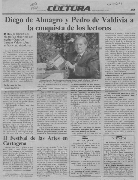 Diego de Almagro y Pedro de Valdivia a la conquista de los lectores  [artículo].