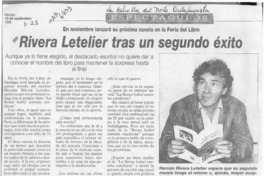 Rivera Letelier tras un segundo éxito  [artículo].