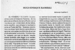Hugo Enrique Ramírez  [artículo] Bahamán Cubillos C.