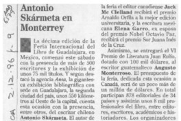 Antonio Skármeta en Monterrey  [artículo].