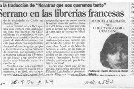 Marcela Serrano en las librerías francesas  [artículo].